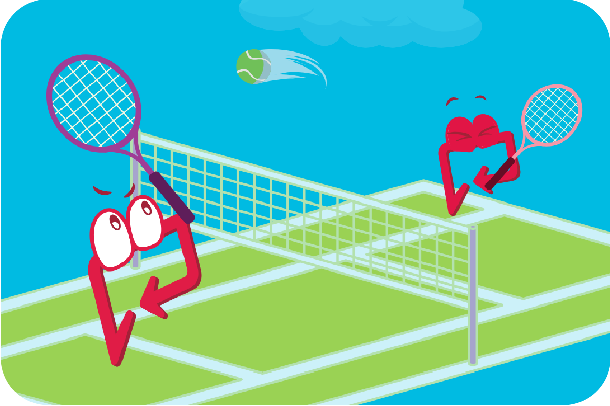 Postie friends playing tennis